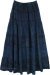 Deep Denim Blue Patchwork Tier Maxi Boho Skirt