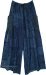 Deep Denim Patchwork Wide Leg Boho Pants