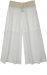 Whimsical White Woven Fine Cotton Gauchos