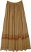 Warm Tan Embroidered Maxi Skirt with Pockets