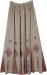 Greige Floral Patch Folk Boho Maxi Skirt