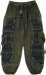 Olive Wash Tribal Patchwork Cotton Cargo Pants