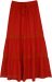 Crimson Scarlet Lace Tiered Maxi Skirt