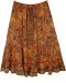 Rust Bloom Tiered Everyday Boho Midi Skirt