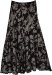 Vintage Chic Black Floral Draped Maxi Skirt