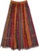Vertical Patchwork Gypsy Skirt with Thread Fringes