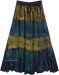 Peacock Colors inspired Gypsy Rayon Long Skirt