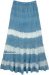 Blue and White Tiered Long Skirt with Crochet Lace