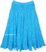 Full Cotton Crochet Skirt in Seagull Blue Mid Length
