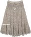 Beige Taupe Country Style Crochet Skirt Mid Length