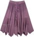 Lilac Rodeo Lace Up Handkerchief Hem Skirt Midi Length
