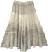 Lustrous Grey Midi Length Western Womens Skirt