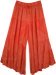 Fiery Orange Stonewashed Boho Wide Leg Large Pants