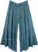 Teal Blue Stonewashed Boho Wide Leg Tiered Pants