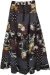 Black Long Skirt Floral Printed Mixed Patchwork Skirt