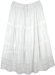 White Rayon Long Skirt with Crochet and Eyelet Fabric