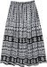 Black and White Ethnic Tribal Printed Rayon Skirt