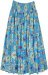 Flower Shower Cotton Voile Smocked Waist Skirt in Blue