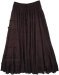 Black Cotton Long Tiered Full Long Skirt