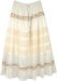 Off White Shimmer Skirt with Eyelet and Tinsel Accents
