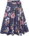 Floral Printed Kashmir Blue Cotton Wrap Around Skirt