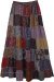 Rayon Long Patchwork Skirt with Square Dori in Grey