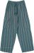 Tender Green Unisex Striped Hippie Pants in Cotton