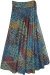 Fantasy Forest Blue Toned Long Rayon Wrap Skirt