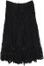 Plus Size Midnight Black Cotton Crochet Long Skirt