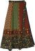 Ethnic Floral Crimson Green Cotton Wrap Skirt