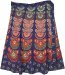 Plus Size Mid Length Ethnic Block Print Cotton Wrap Skirt