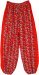 Poppy Red Bohemian Side Stripe Harem Pants