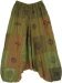 Striped Parched Green Patchwork Aladdin Pants with Mystic Symbols