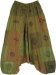 Striped Parched Green Patchwork Aladdin Pants with Mystic Symbols