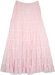 Baby Pink Crinkled Cotton Tiered Long Skirt