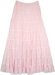 Baby Pink Crinkled Cotton Tiered Long Skirt