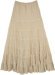 Beige Bash Broomstick Tiered Cotton Skirt