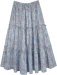Powder Blue Summer Tiered Cotton Country Skirt