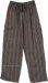 Brown Striped Unisex Bohemian Pants with Pockets