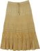 Harvest Gold Crinkled Cotton Midi Skirt