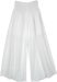 Frothy White Palazzo Pants with Smocked Elastic Waist