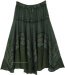 Dark Forest Flowy Western Long Skirt