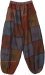 Mudstone Mixed Patchwork Harem Pants with Drawstring Elastic Waist