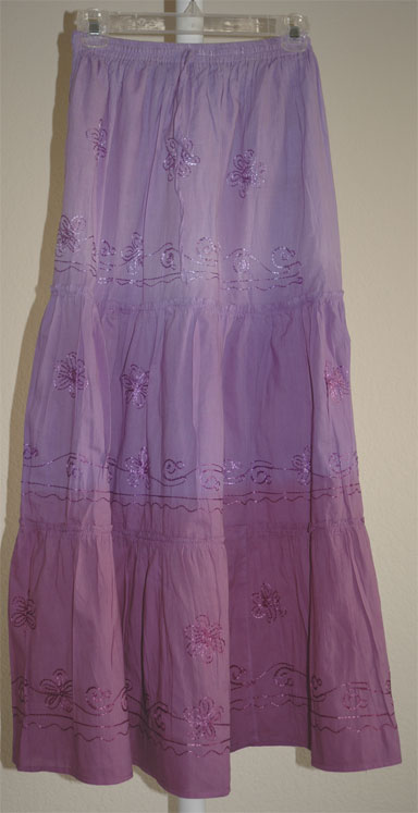 Bohemian Boho Gypsy Skirt in Purple