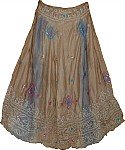 Boho Silk Skirt with Sequins