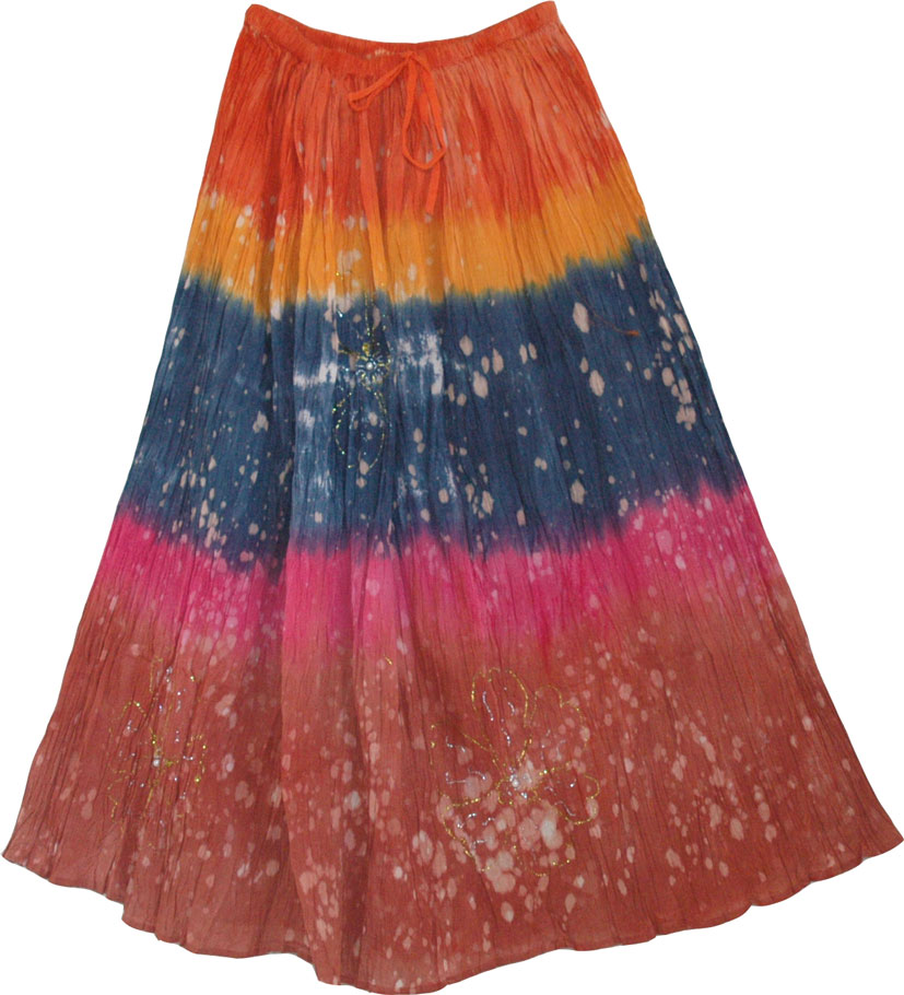 Tie Dye Skirt in Summer Colors