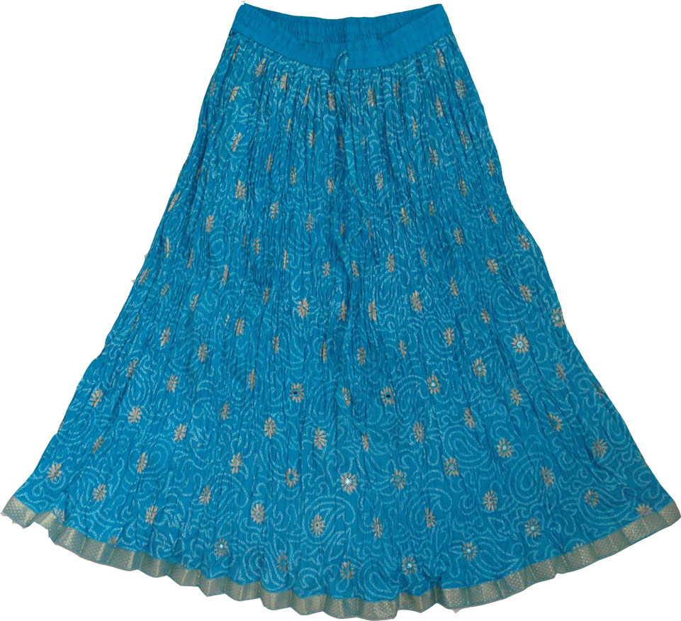 Deep Cerulean Short Cotton Skirt 