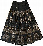 Black Gold Sequin Skirt