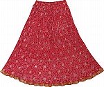 Crimson Red Ethnic Skirt