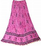 Hibiscus Pink Tall Cotton Summer Skirt